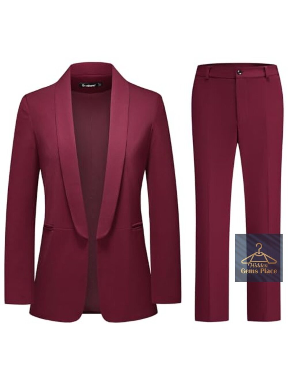 Longline Shawl Collar Blazer & Pants 2-Piece Business Suit Set